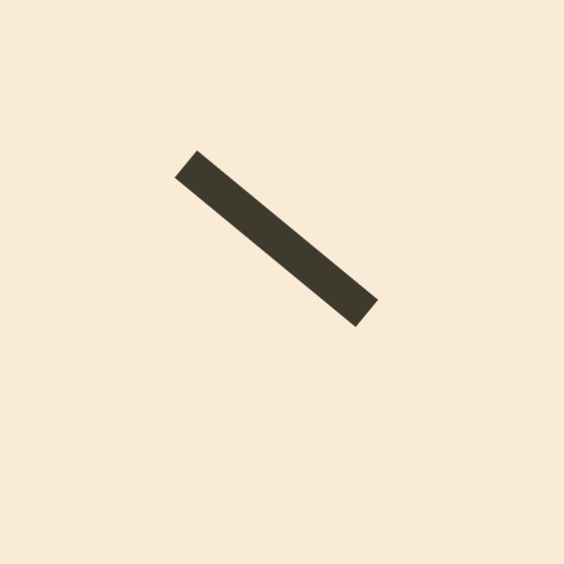 One thick square-ended stroke in a random warm colour on antique white.