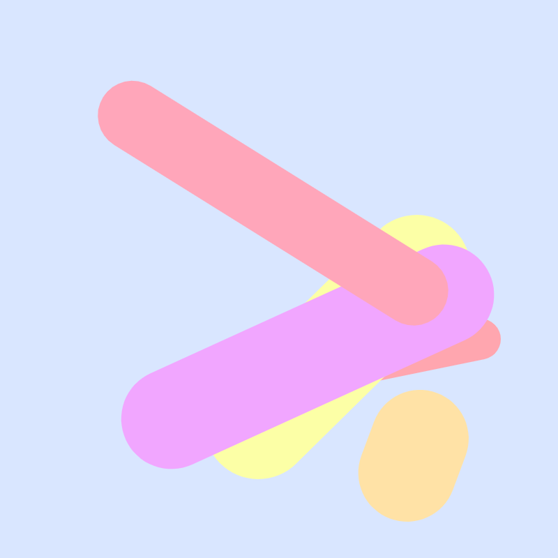 A variation of the sketch with many strokes in a different palette.